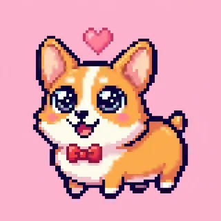 A happy corgi waiting to welcome Monica